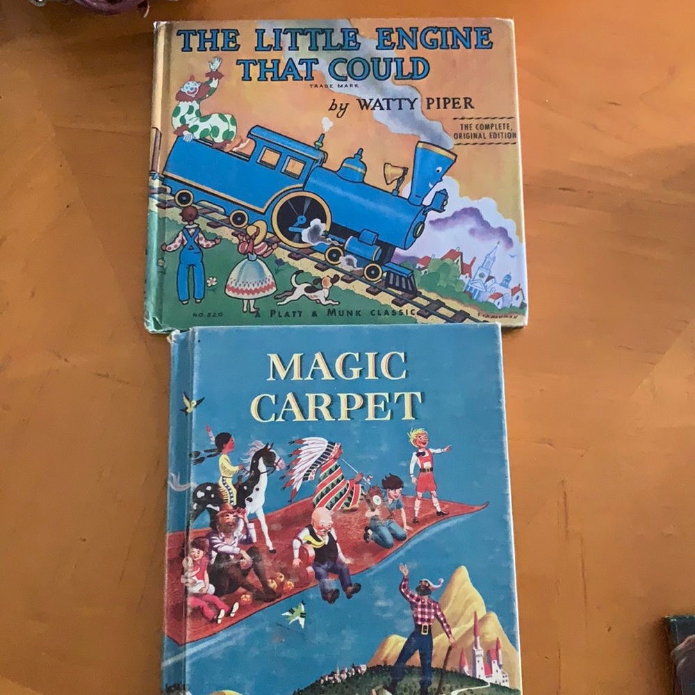 Vintage books the little engine that could & magic carpet 1960 s